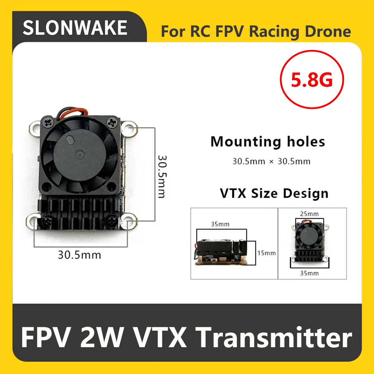 SLONWAKE 5.8G 2000mW Nadajnik  – Fpv Drone Frame recenzja i cena